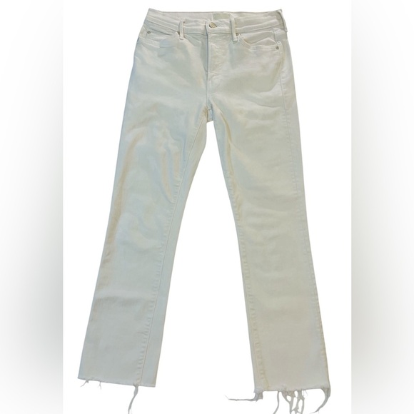 Mother The Rascal Crop Frey, Jeans, Straight Leg, Color Cream Puff, Size 27 - Picture 6 of 14